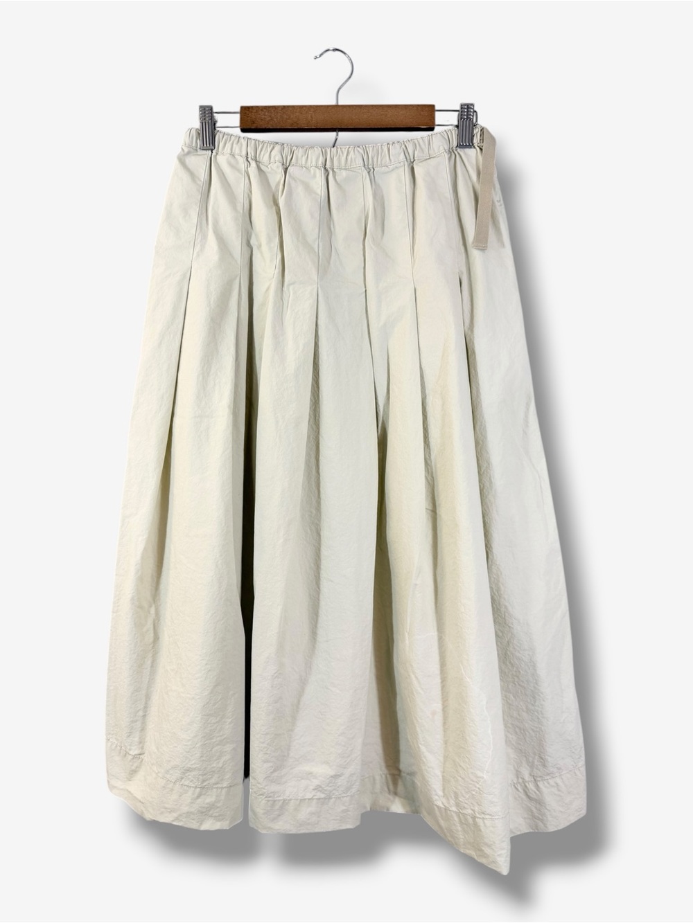 Soeur Amalia Full Pleated Midi Skirt 38 Light Gray Tan Organic Cotton FLAWED